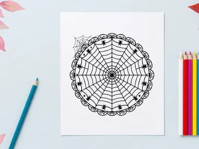 Intricate mandala design for coloring books and art therapy. Detailed circular pattern with floral motifs and geometric symmetry for adult relaxation.