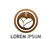 Creative coffee bean logo design.