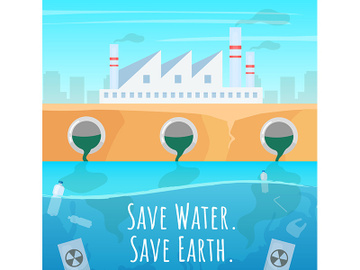 Save water social media post mockup preview picture