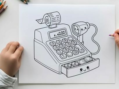 Cash register payment transaction vector illustration flat design