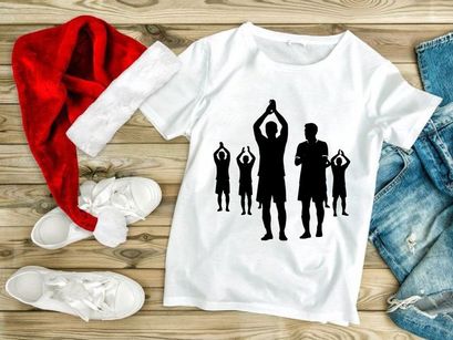 Silhouettes of people practicing yoga or meditation in a group setting