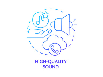 High-quality sound blue gradient concept icon preview picture