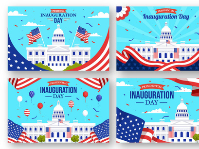 12 USA Presidential Inauguration Day Illustration