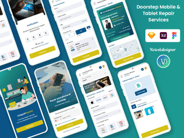 Doorstep Mobile and Tablet Repair Services Mobile App UI Kit preview picture