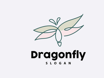 Dragonfly Logo, Flying Animal Vector, Simple Minimalist Design preview picture