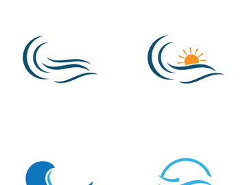 Ocean water wave wave logo design. preview picture