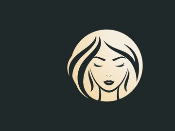 Elegant woman Logo with  gold gradient design preview picture