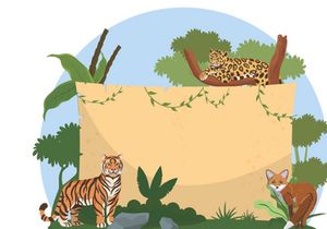 Empty banner wild animals vector illustration