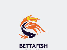 Betta fish modern logo style design vector image illustration