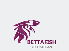 Betta fish modern logo style design vector image illustration