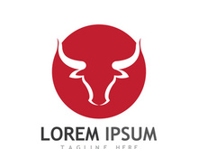 Vintage bull head horns logo