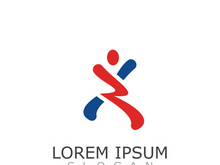 People active abstract logo business and healthy design vector template