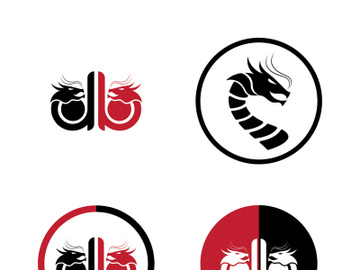 Dragon vector icon illustration design logo template preview picture