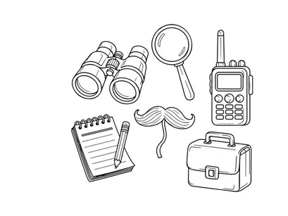 Travel exploration tools flat design vector illustration