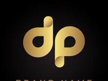 DP Letter Logo design vector golden color
