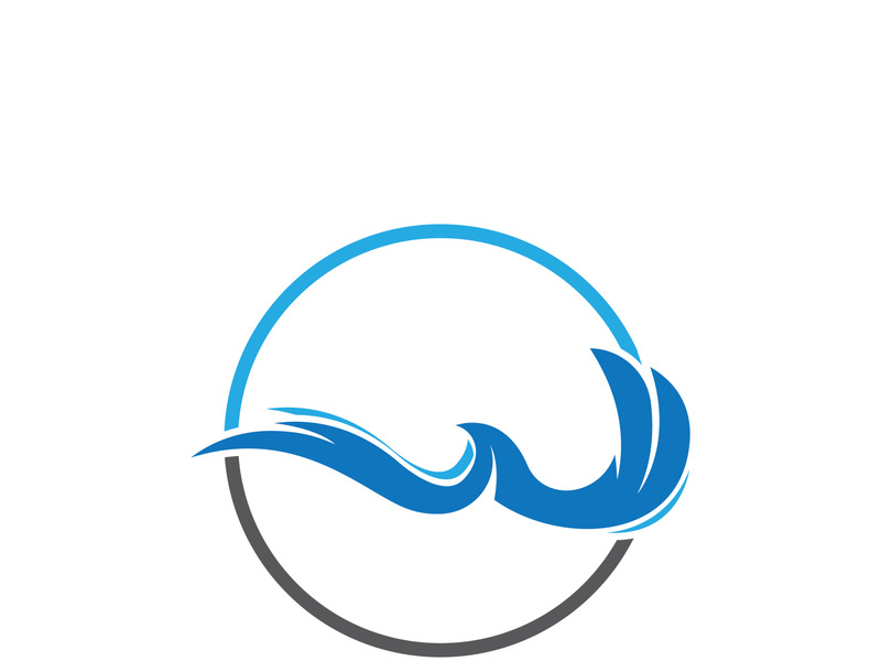 Ocean water wave wave logo design.