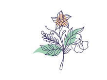 Line Art Flower, Wall Art and Decoration