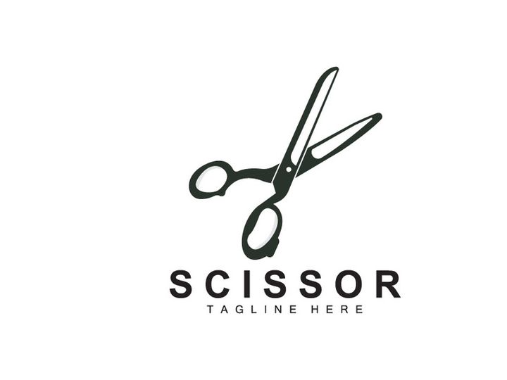 Scissors Logo Design, Barbershop Shaver Vector, Babershop Scissors Brand Illustration