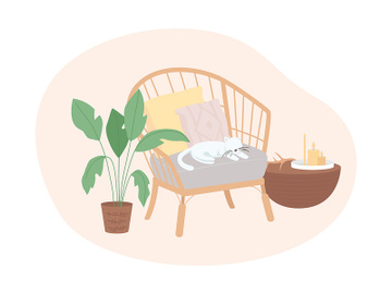 Patio wooden furniture vector isolated illustration preview picture