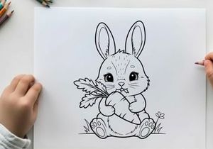 Cute baby rabbit with wings vector illustration