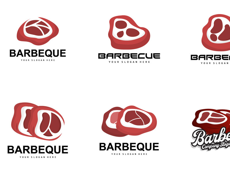 Meat Logo, Smoked Beef Vector, BBQ Grill Baberque