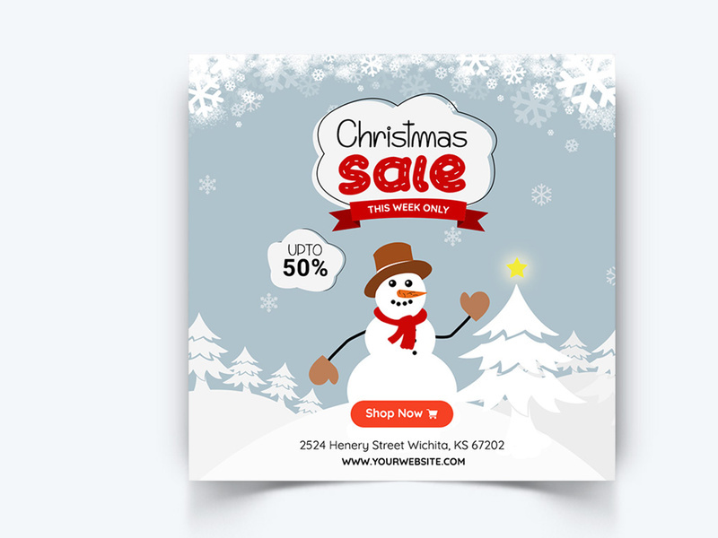 Christmas Sale Social Media Posts Template (EPS)