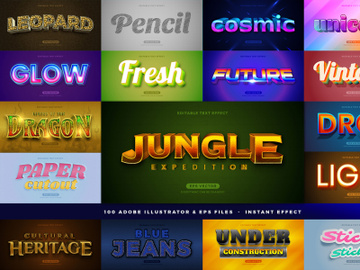 100 in 1 Bundle Multipurpose Text Effect Style preview picture