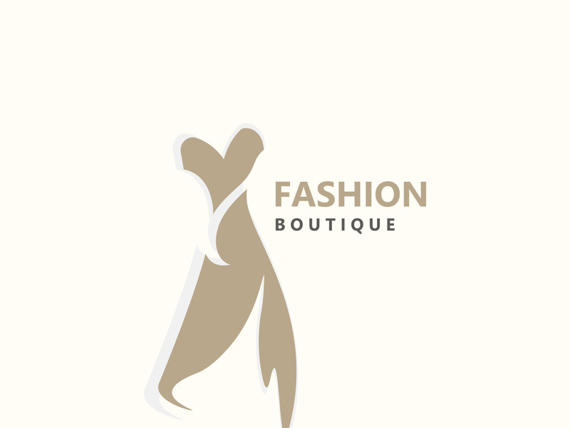 Dress woman logo design beauty fashion for boutique shop vector template vector