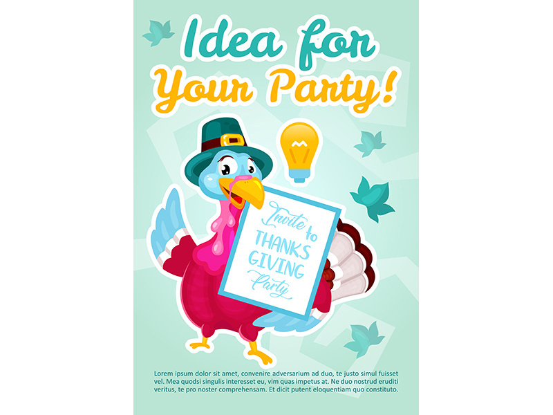 Idea for your party poster vector template