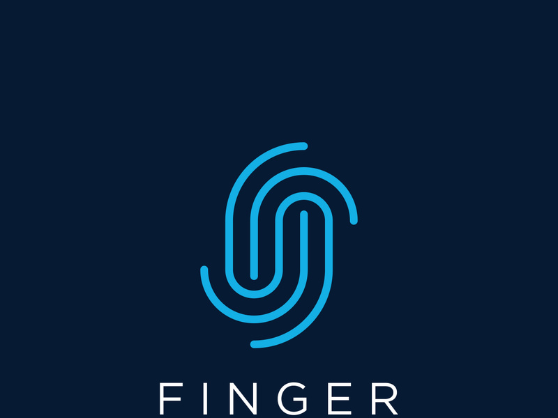 Modern human fingerprint logotype. Fingerprint for identity, business card, technology, digital.