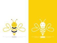 Bee logo vector icon illustration design