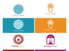 simple flat fingerprint logo,for security,identification,badge,emblem,business card,digital,vector