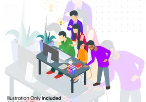 Business Teamwork Landing Page Illustration