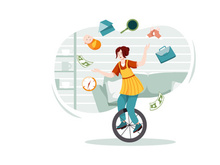 Multitasking Woman Illustration