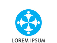 Community of people logo design with creative idea.