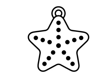 Pendiente minimalista en forma de estrella plateada con recortes de lunares. Amuleto geométrico para moda y manualidades.