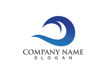 water wave logo design template preview picture