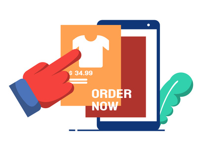 order online advertising flat illustration