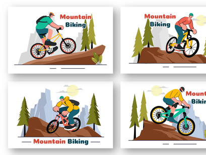 9 Mountain Biking Illustration