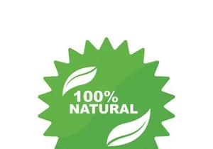 100% Natural and organic product badge vector green icon
