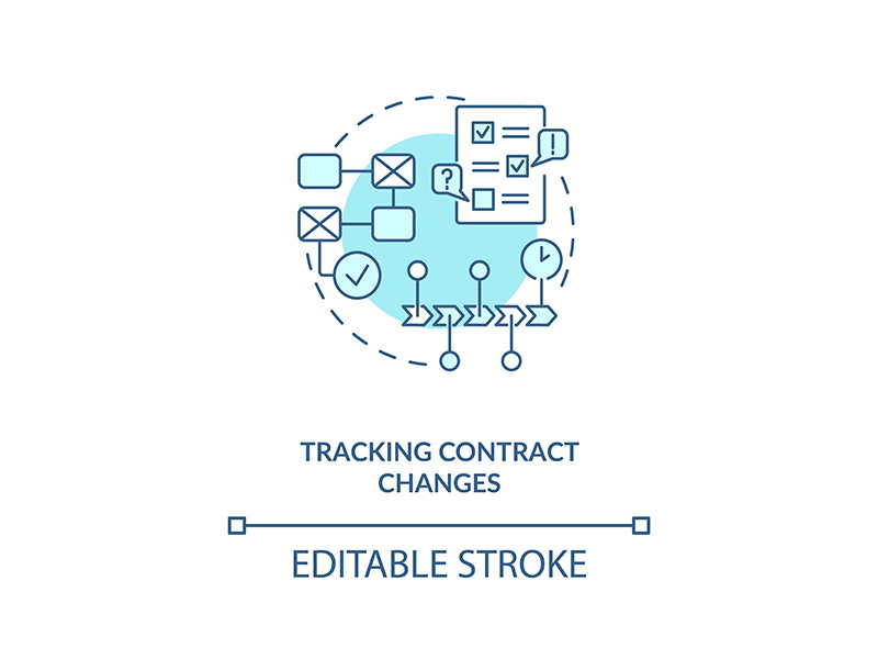 Tracking contract changes concept icon