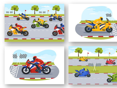 13 Racing Motosport Illustration