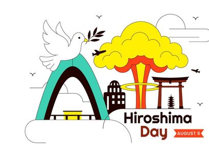 10 Hiroshima Day Vector Illustration