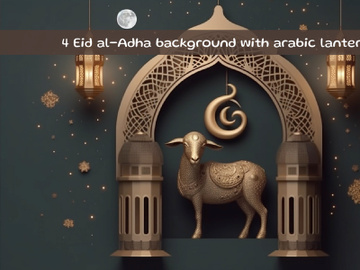 Eid al-Adha background with arabic lantern preview picture