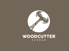 Ax Logo, Wood Cutting Tool Black Silhouette, Lumberjack Vector