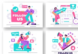 11 Follow Us and Like Illustration