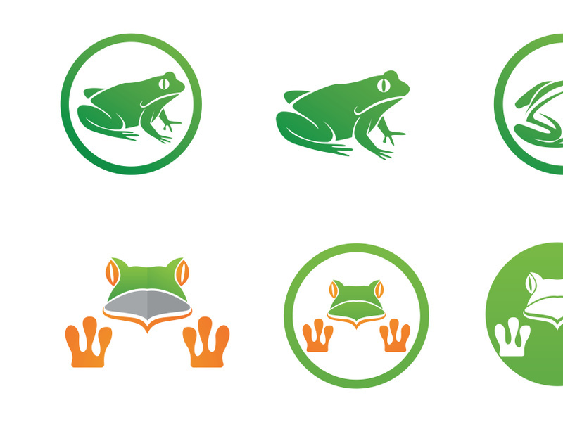 Green frog animal icon logo vector