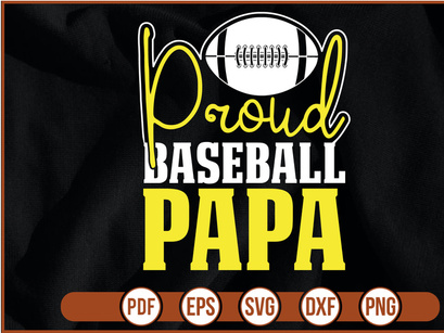 proud baseball papa t shirt Design