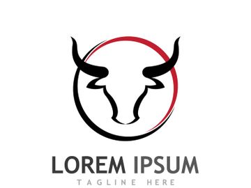 Vintage bull head horns logo preview picture