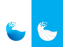 Wave beach vector illustration design logo